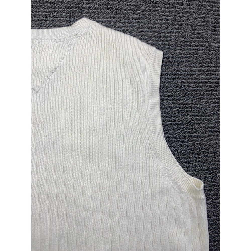 Tommy Hilfiger Knit White Sweater Vest Varsity Tennis Golf Men's Size L - Picture 13 of 14